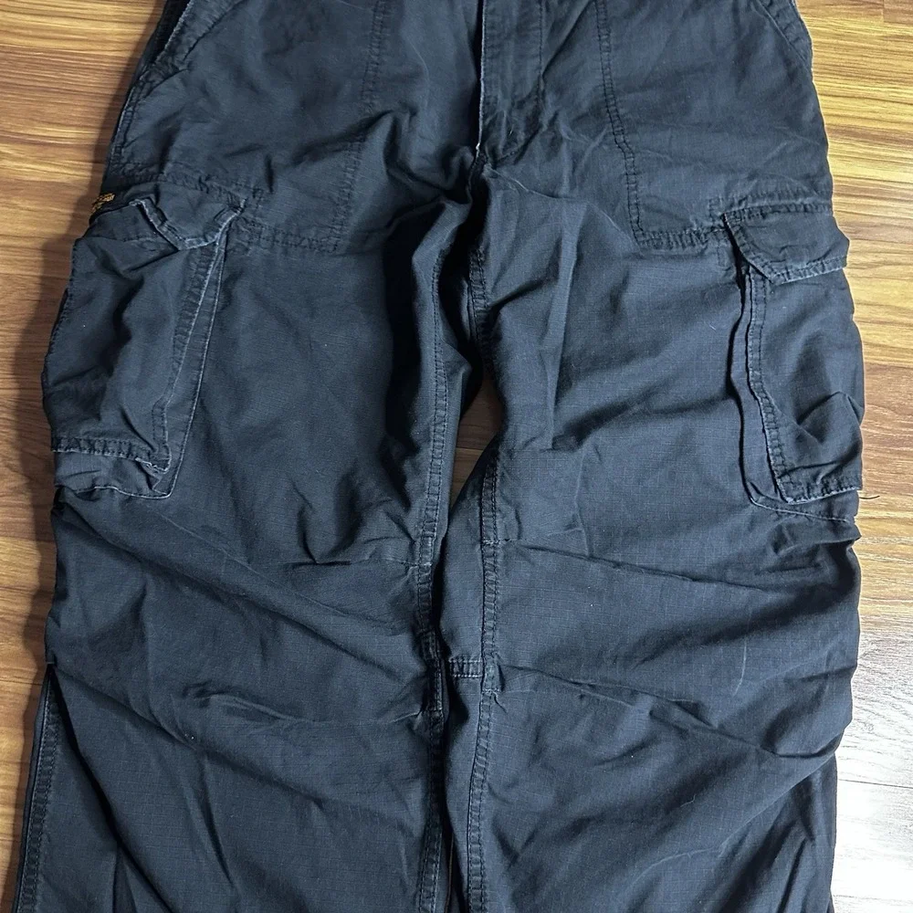 Vintage Y2K Polo Jeans Ralph Lauren Military Surplus Cargo Pants Men 36x30 Black